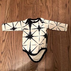 Monica + Andy blue/white tie dye onesie